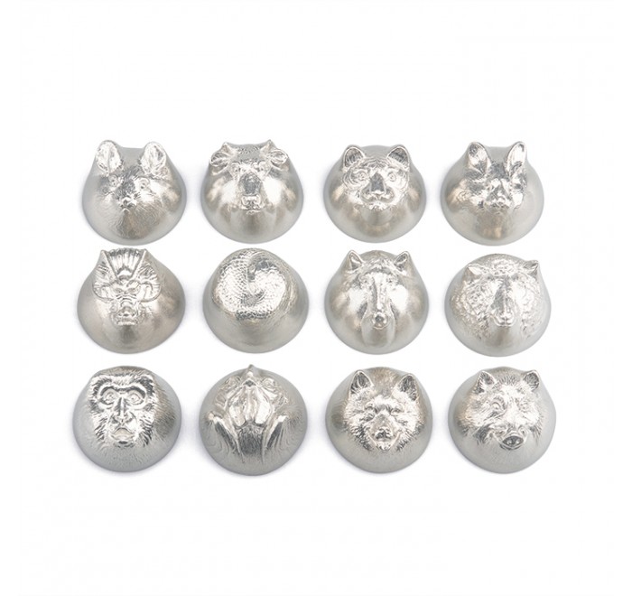Pewter Zodiac Sake Cup Set Pewter Zodiac Sake Cup Set